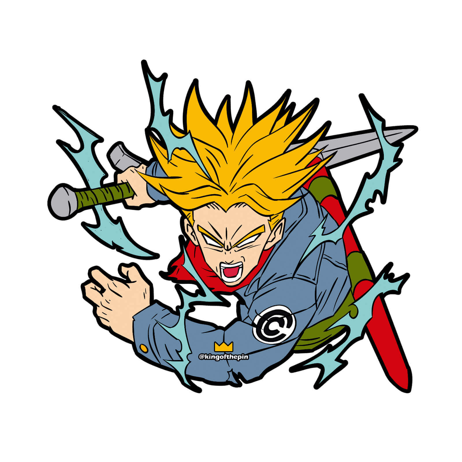 Trunks ssj 1 Sticker by Emmanuel Den Dauw